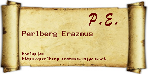 Perlberg Erazmus névjegykártya